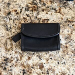 Authentic Coach Black Leather Keychain Pouch